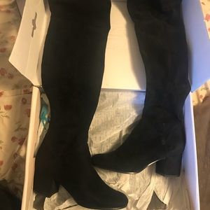 Black suede boots